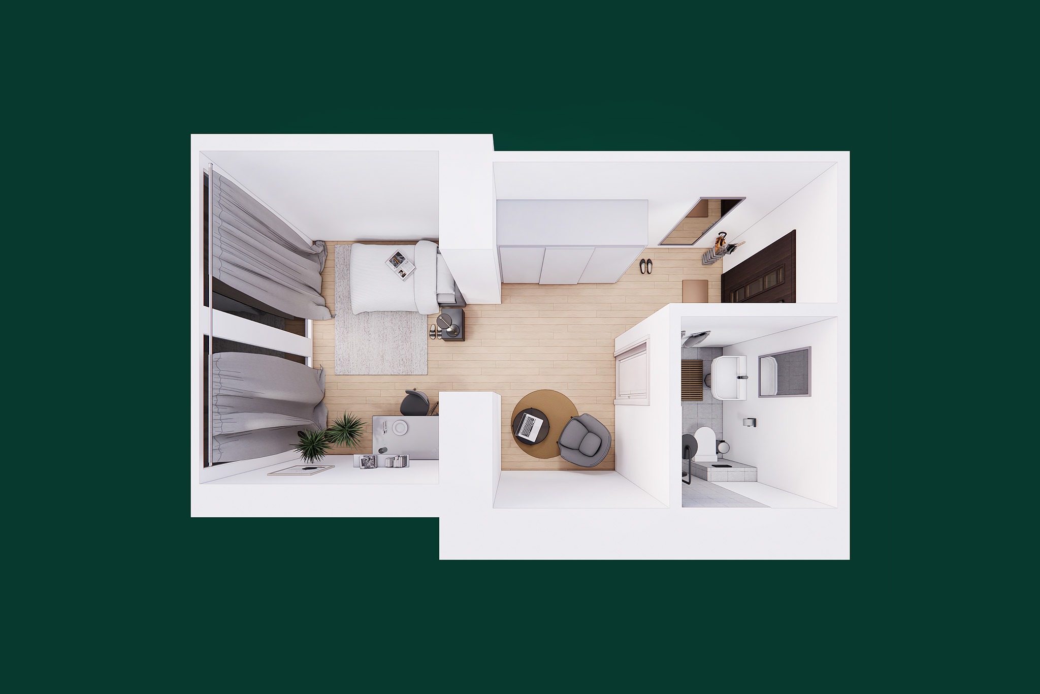 EG Zimmer 3 Draufsicht